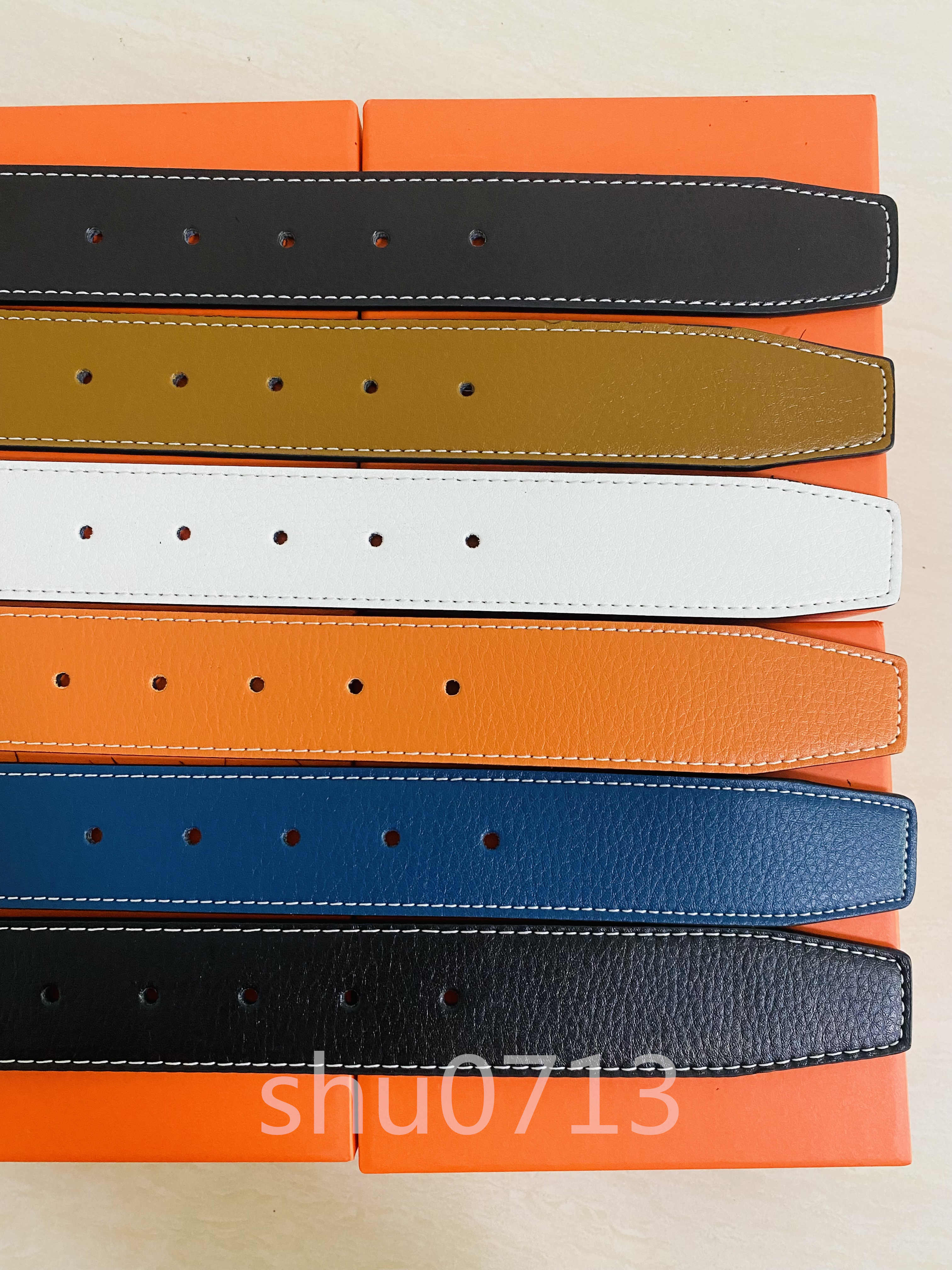 

2021 Mens Belt Fashion Belts Men Leather Black Business Belts Women Big Gold Buckle Womens Classic Casual Ceinture with Orange Box, Belt and box