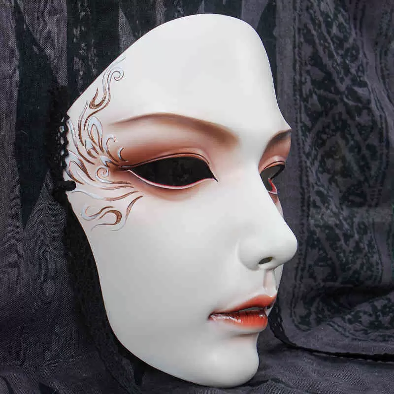 

Full Face Mask Chinese Style Party Mysterious Dress Hand-painted Hanfu