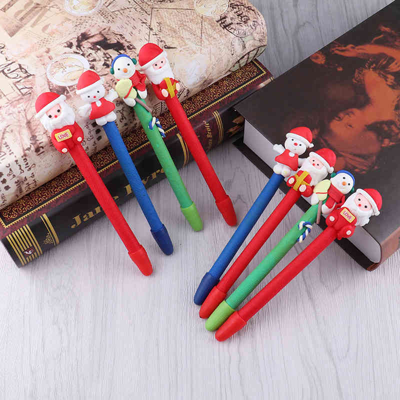 

Party Supplies Office Stationery Creative Soft Pottery Ballpoint Pens Christmas Gifts Santa Claus Pen Writing Gift Xmas Decoration Prize Student ZJTL0325