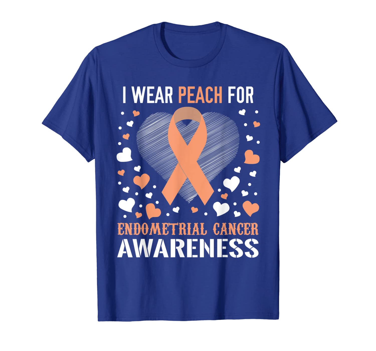

endometrial cancer awareness ribbon t shirts, White;black