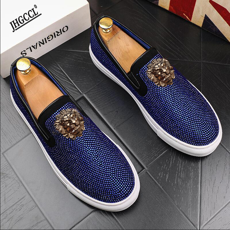 

Luxury Men's Designer streets trendsetter gentleman flats shoes Fashion Casual Shoe Charm wedding dress prom Footwear A6, Silver