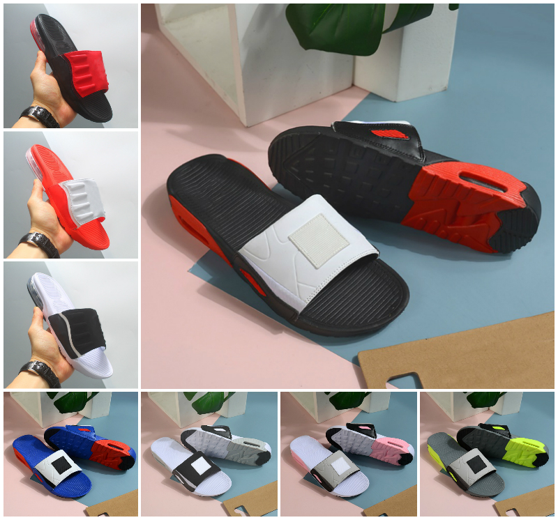 

90 Slide Version Cushion Summer Slides Mens Womens air90 Grey Volt Sandals Beach Slippers Ladies Flip Flops Black Leisure Slider Chaussures Fashion Foam Runner, Shoes 01