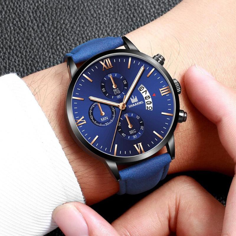 

Wristwatches Top Men Luxury Watches Leather Strap Calendar Watch Mens Business Military Sport Quartz For Gift Relogio Masculino, 20