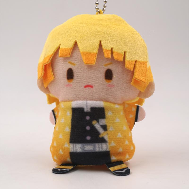 

Keychains Demon Slayer Kimetsu No Yaiba Anime Agatsuma Zenitsu Plush Fingertip Doll Keychain