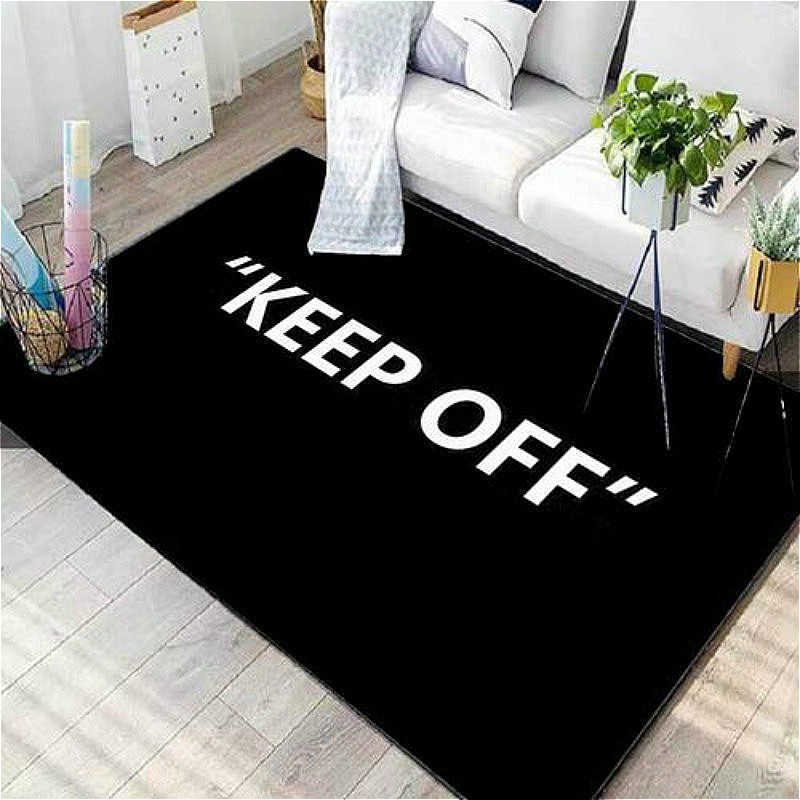 

4 Size Keep Off Area Rugs Floor Mat Black and White Carpet Door Mat Rug for Bed Sofa Decoration Protect Your Personal Space Y0803, Packing bag