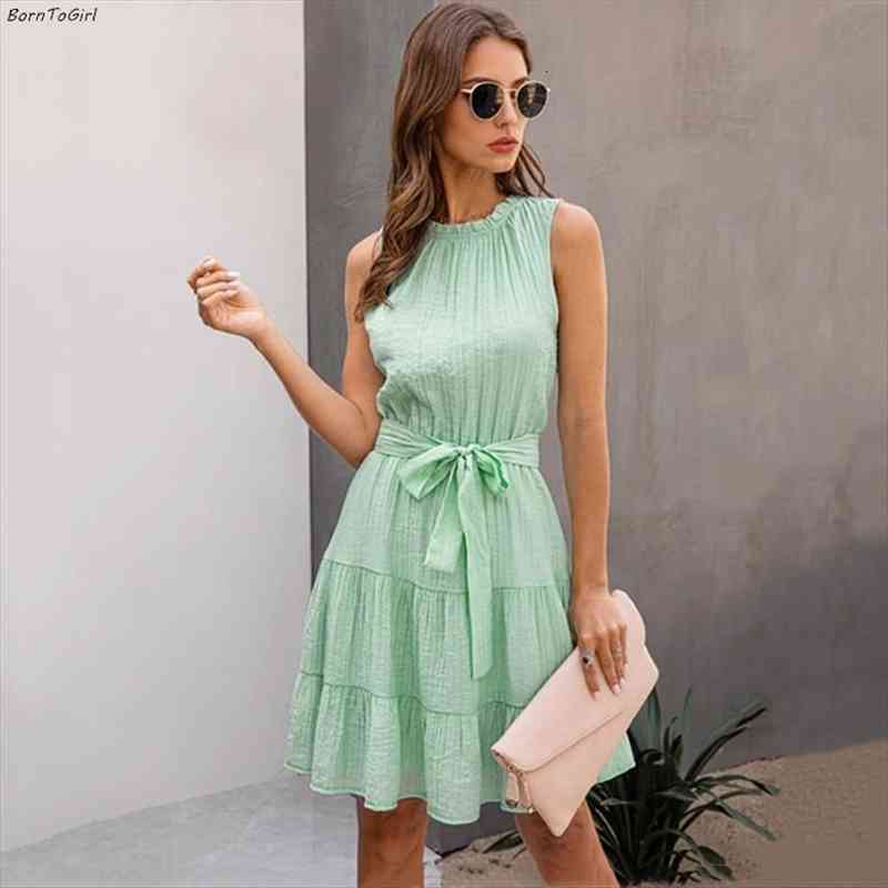 

summer dress women casual sleeveless o-neck navy blue green dress robe femme ete, Black;gray