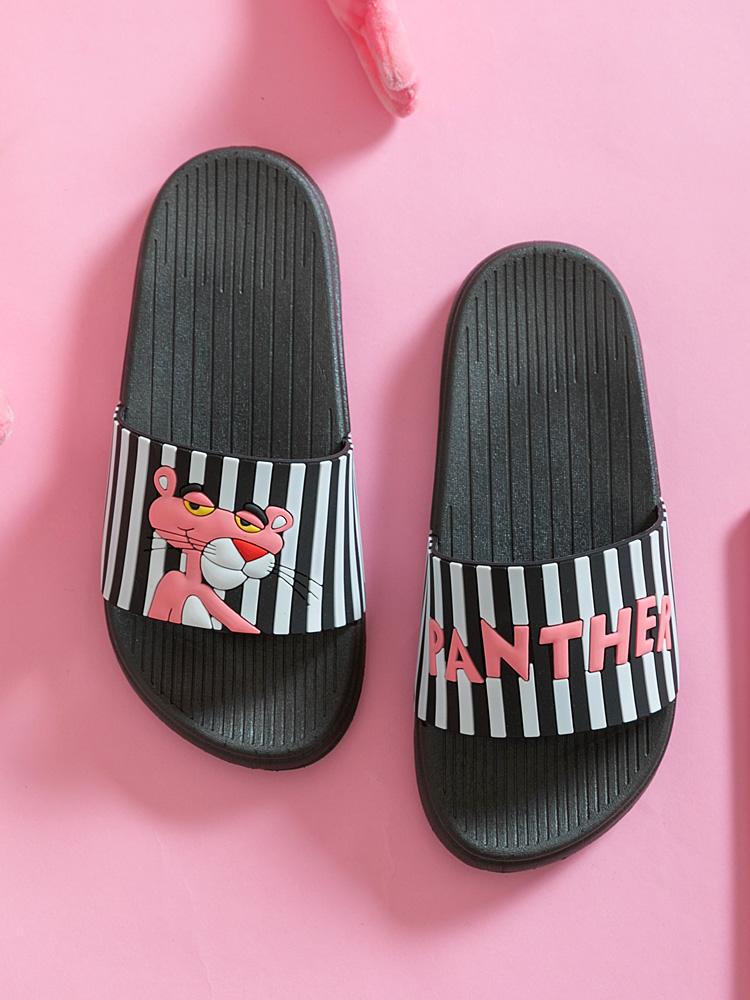 

Slippers Fashion Non-slip Bathroom Soft Beach Slides Home Women Cute Cartoon Pink Panther Summer Footwear Outside, Type 4