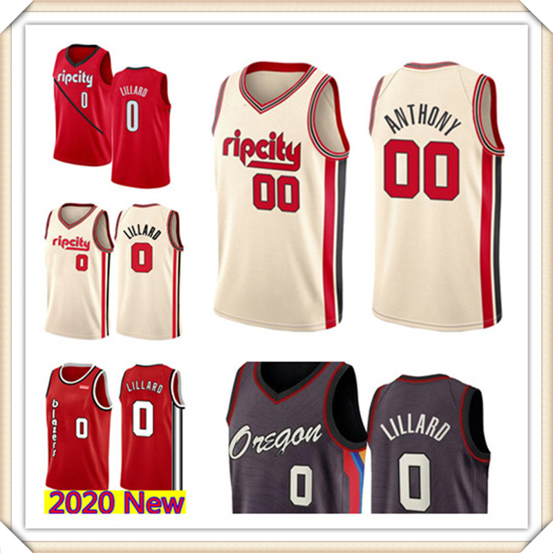 

Carmelo 00 Anthony Jersey men Damian 0 Lillard Basketball Jerseys Red