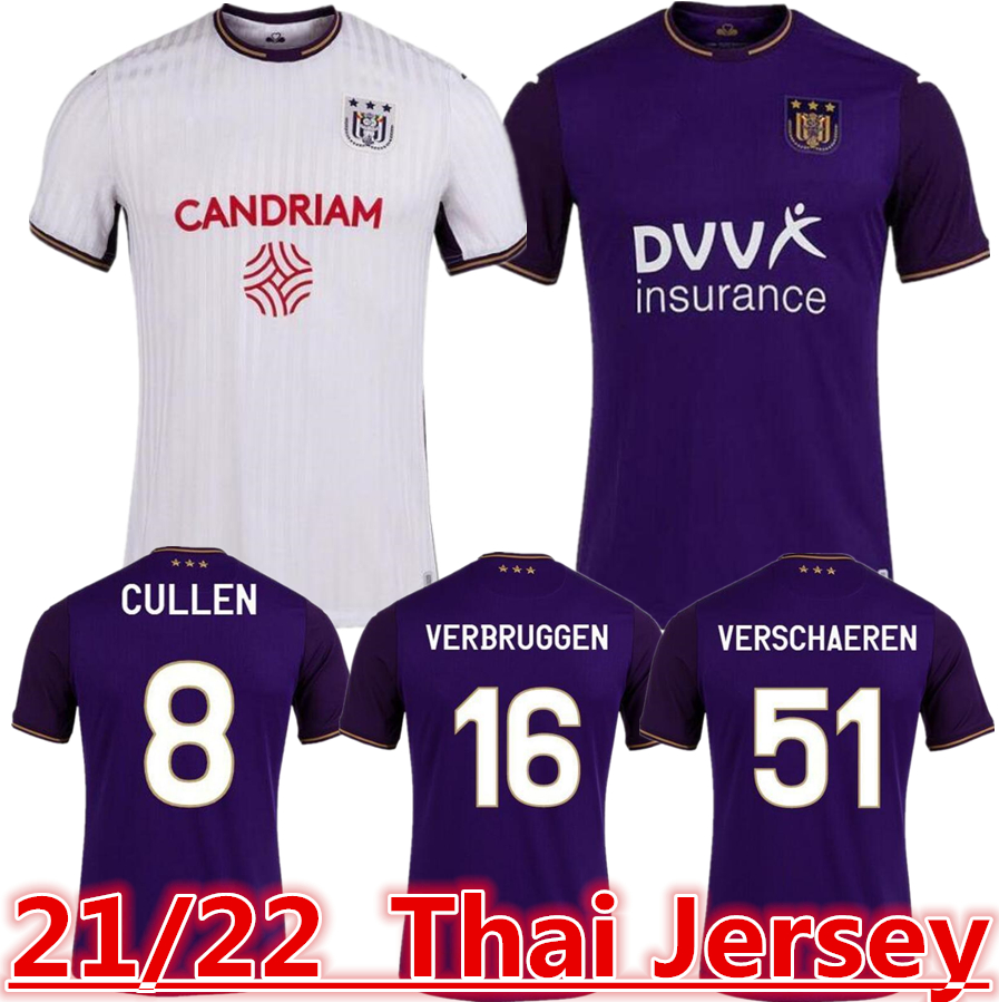 

21/22 RSC Anderlecht soccer jerseys VERSCHAEREN 2021 2022 RSCA TREBEL HOEDT CULLEN VERBRUGGEN Camiseta football shirt KOMPANY DELCROIX REFAELOV SAMBI PJACA 888, Black