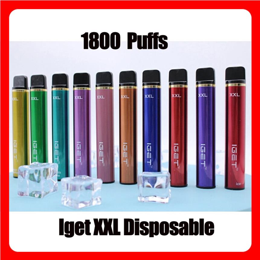 

Original Iget XXL Disposable Pod Device cigarettes Kit 1800 Puff 950mAh 7ml Prefilled Vape Stick For BANG SHION Lite Plus Max Flow 100% a50
