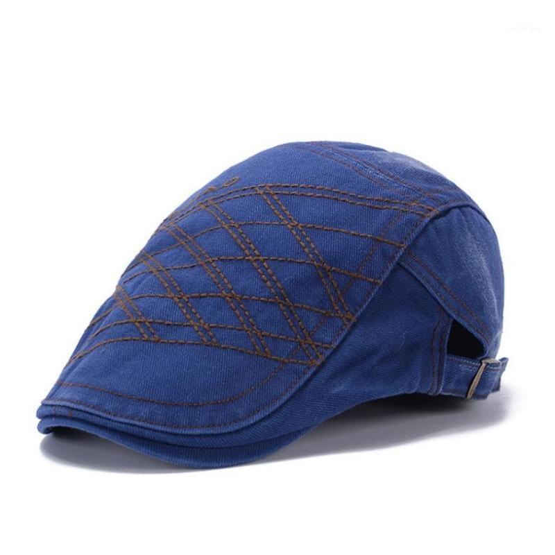 

Men's Casual Beret Boy Hat Spring And Autumn Hats Adjustable Cotton Flat Caps Berets, Black