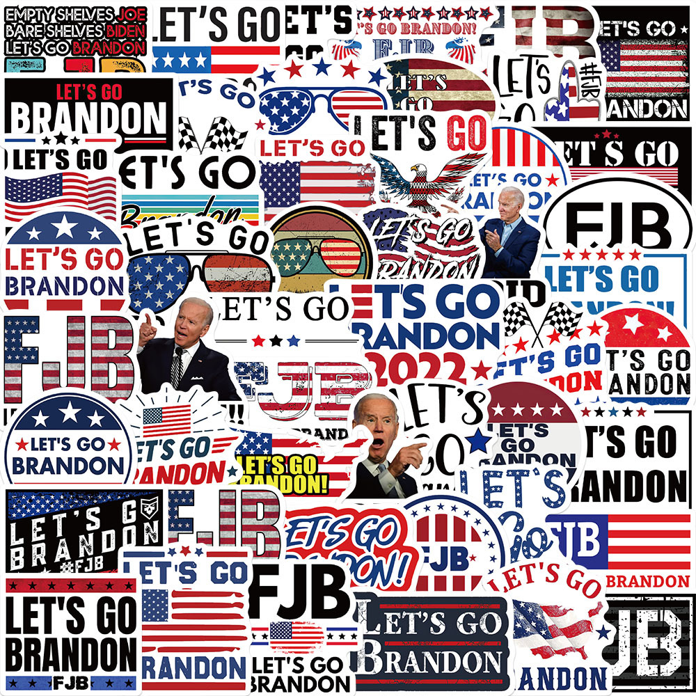 

50pcs LETS GO BRANDON Stickers Skate Accessories For Skateboard Laptop Luggage Snowborad Bicycle Motorcycle Guitar Phone Car Decals Party Decor