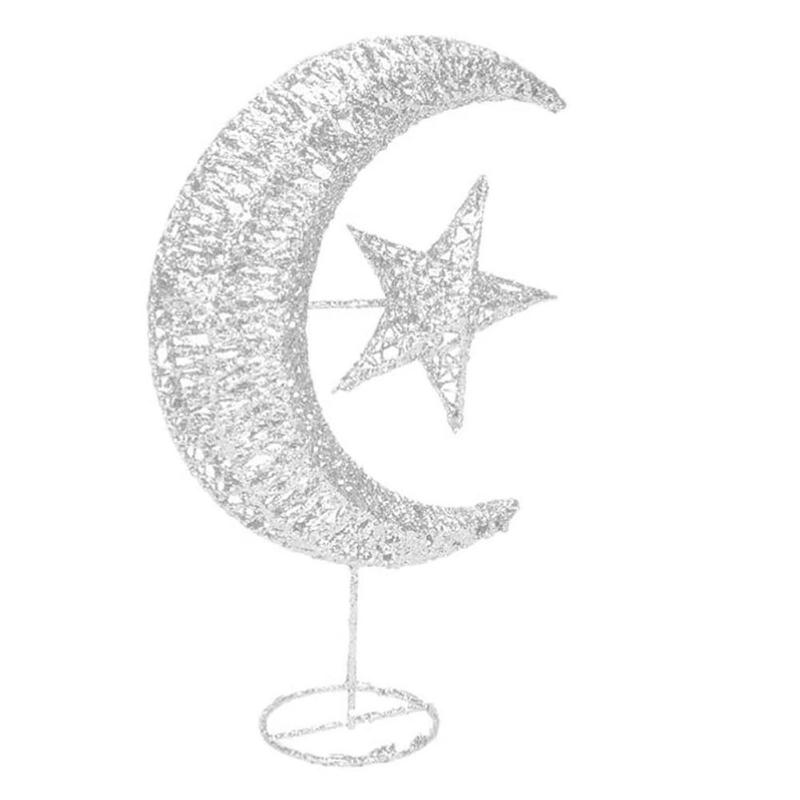 

Christmas Decorations Hollow Star Tree Topper Moon Top Table Shape Night Light Metal Glittered Decoration For Bi