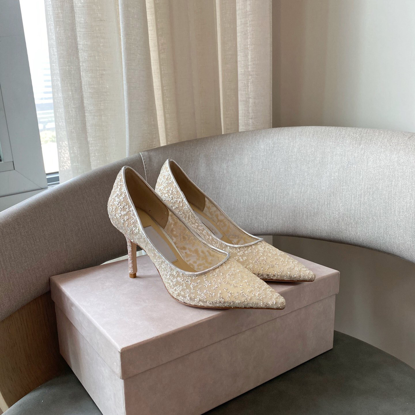 

Top Quality Romy 85mm glitter pumps stiletto Heels Bridal shoes women's heel Women Luxurys Designers Dress shoe ladies Evening heeled factory footwear, Box+dust
