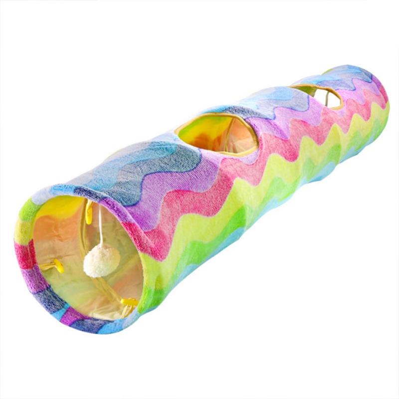 

Cat Toys Tunnel Toy Funny Pet Holes Play Tubes Balls Collapsible Crinkle Kitten Puppy Ferrets Dog