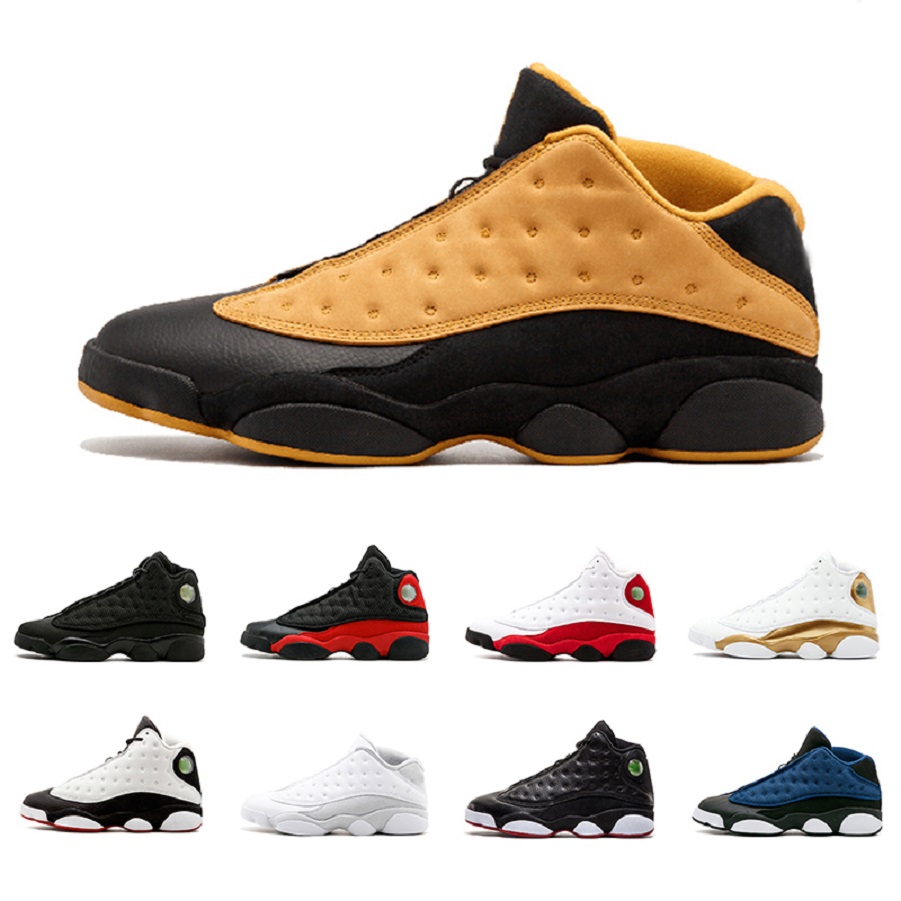 XIII 13s 13 Chaussures de basket-ball pour hommes Sneaker de sport 41-47 Chapeau et robe de chat noir Phantom Infrared Island Green Pure Money Lo