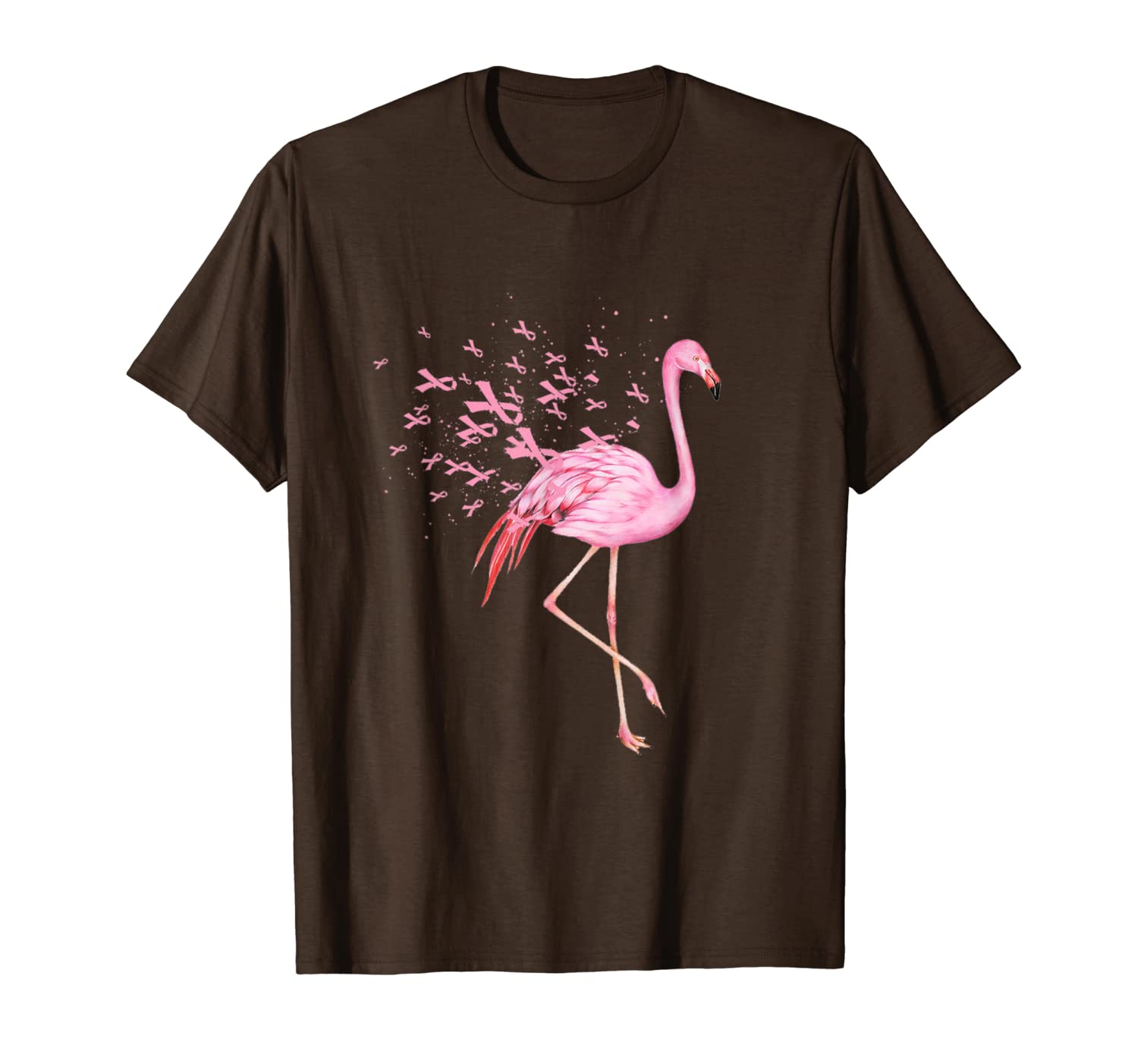 

cute flamingo pink ribbon breast cancer awareness t-shirt, White;black