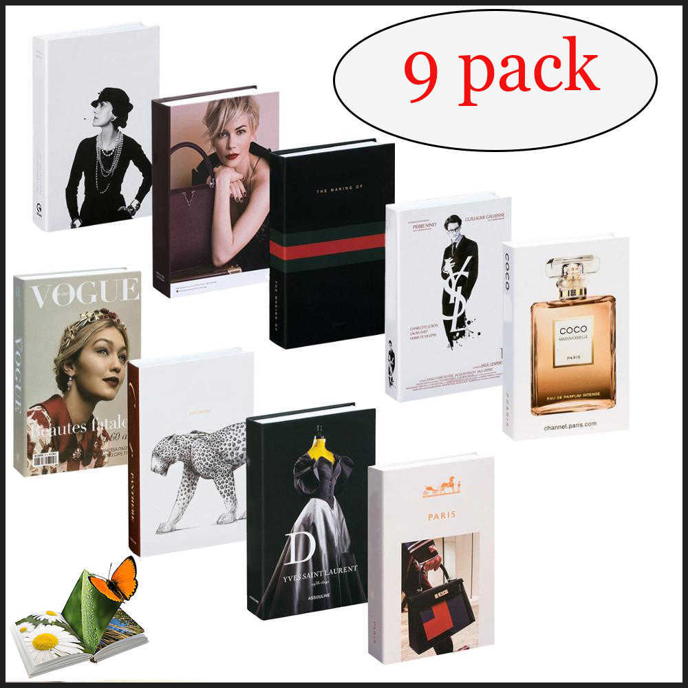 

9 Pack Unopened Fake Books Set Decor for Home ative Modern Simulation Book Luxury Club Hotel Model Room H0924