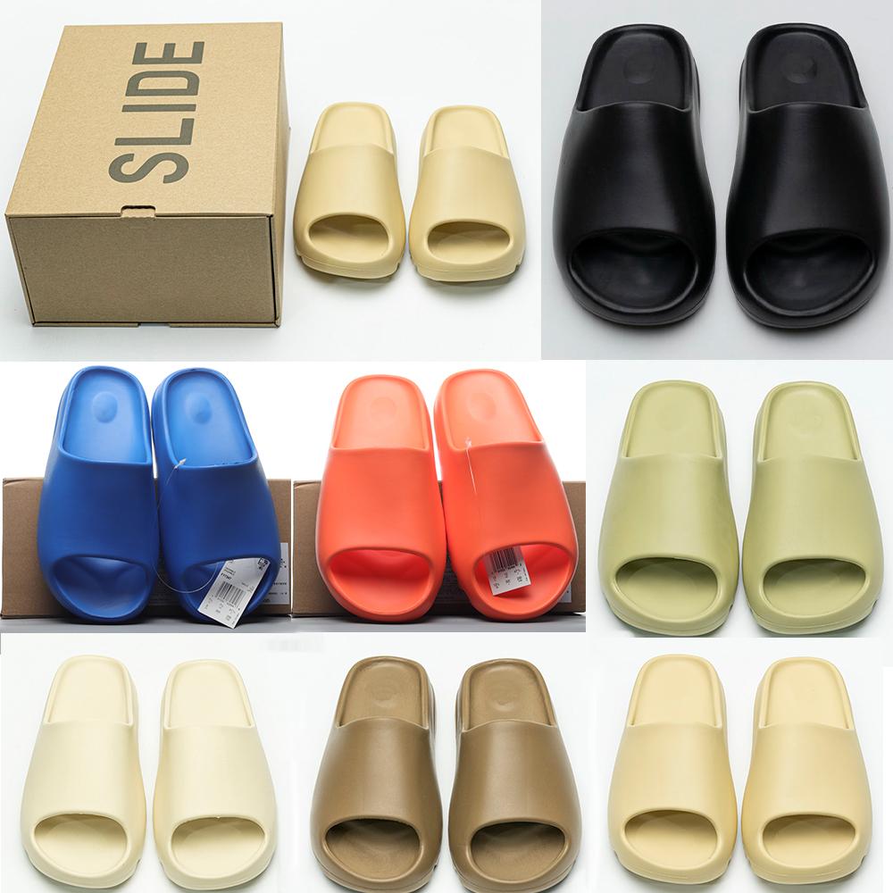 

2021 Top runner Slipper slide sandals shoes mens Enflame Orange triple black white bone resin earth brown green men women sandal
