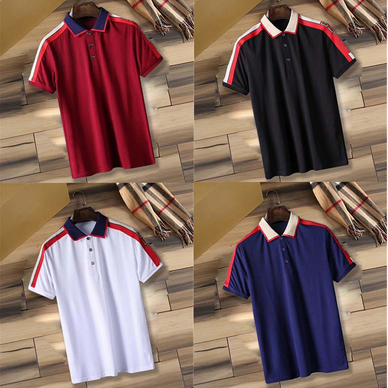 

100% Cotton 21SS Polo Shirt Mens T-shirt Fashion Clothing Short Sleeve Punk Hip Hop Top Striped Letters Skateboard hoodie T-shirt -3XL