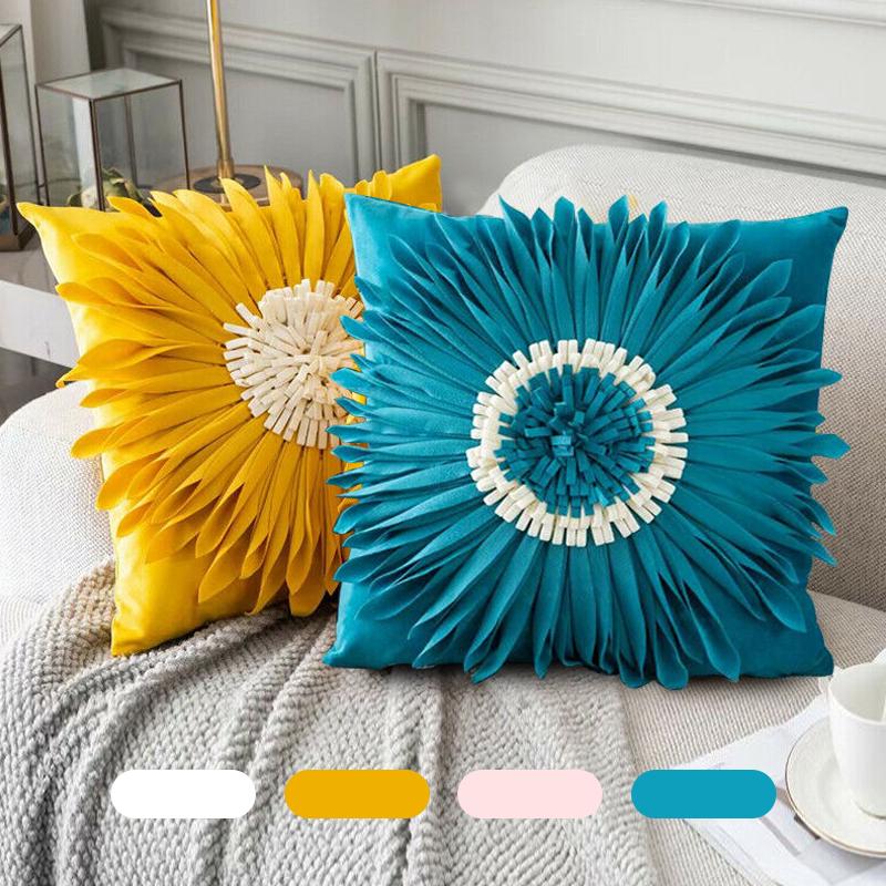 

Cushion/Decorative Pillow Chic 3D Chrysanthemum Throw Velvet Stitching Pillowcase Home Decor Cushion Covers Sofa Car Waist Case
