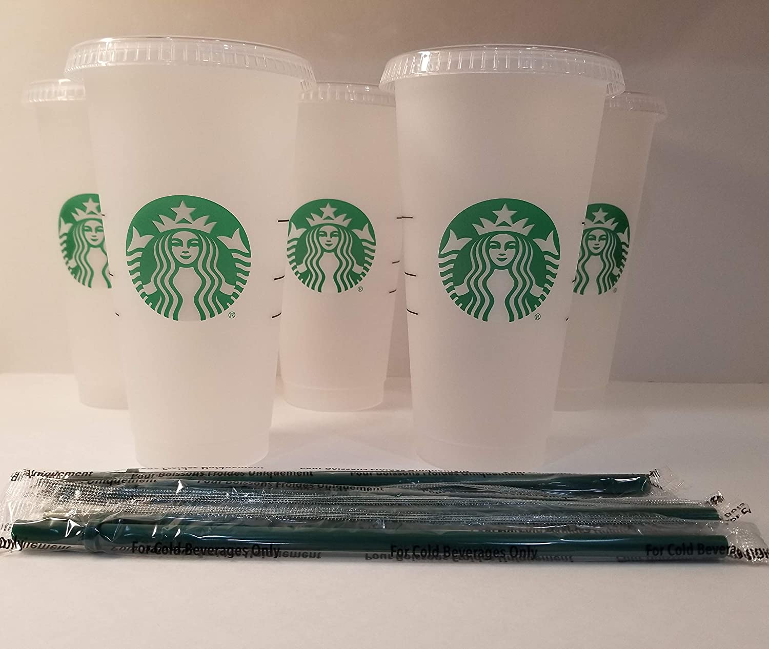 

50 pieces of Starbucks Tumbler 710ML Reusable Frosted 24 oz Cold Cup with Lid and Green Straw pink starbuck Color Changing Water mugs Cute Rainbow PP Material summer, As a picture