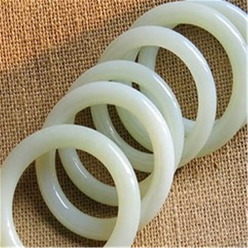 

Bangle 56-62mm Hetian Xinjiang China white jade bracelet Free ship ping A9 2654 Q2