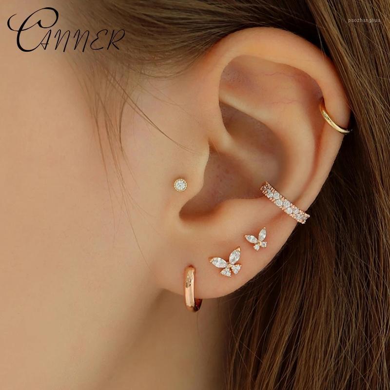 

Small Cute Butterfly 100% 925 Sterling Silver Stud Earrings For Women Zircon Earring Piercing Earings Jewelry Pendientes, Golden;silver