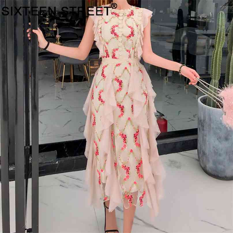 

Vintage woman dress embroidery mesh sleeveless elegant goddess summer dresses for ladies 210603, Design and color