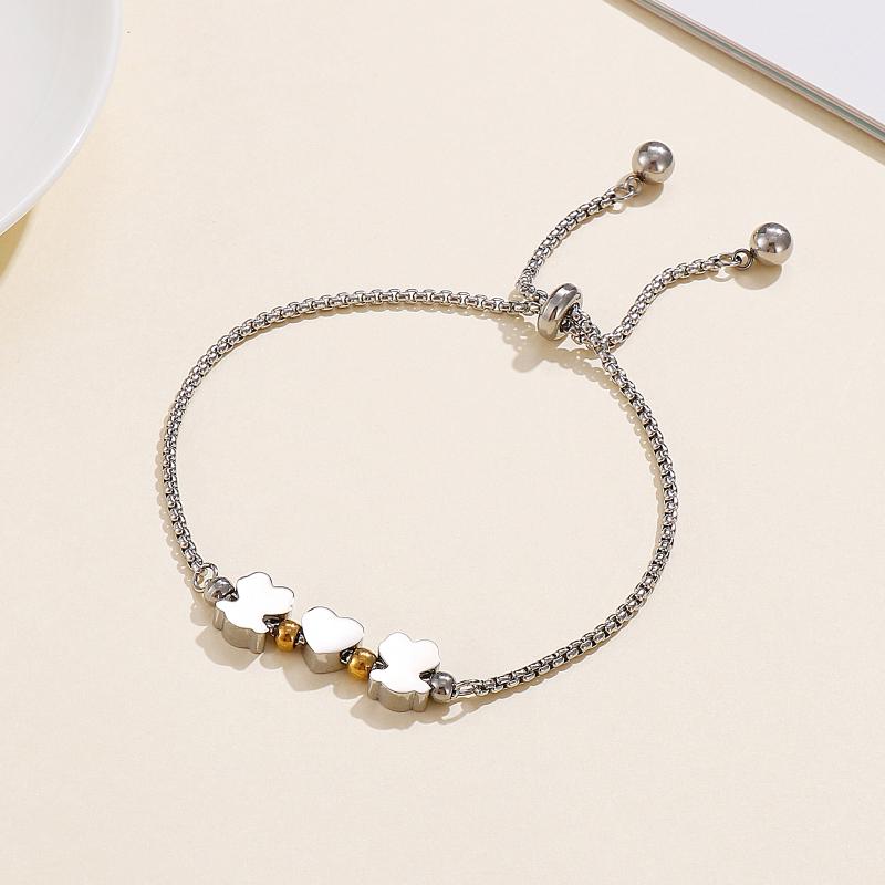 Lien, style de la chaîne style de mode en acier inoxydable ours ajustable bracelet dames famille mère cadeau