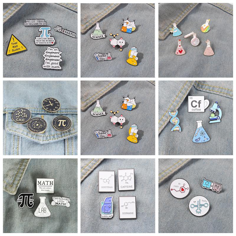 

Pins, Brooches Science Stuff Enamel Pin Sets Chemistry Physics Mathematics Lapel Badge Gift For Student Accessories Wholesale, Gray