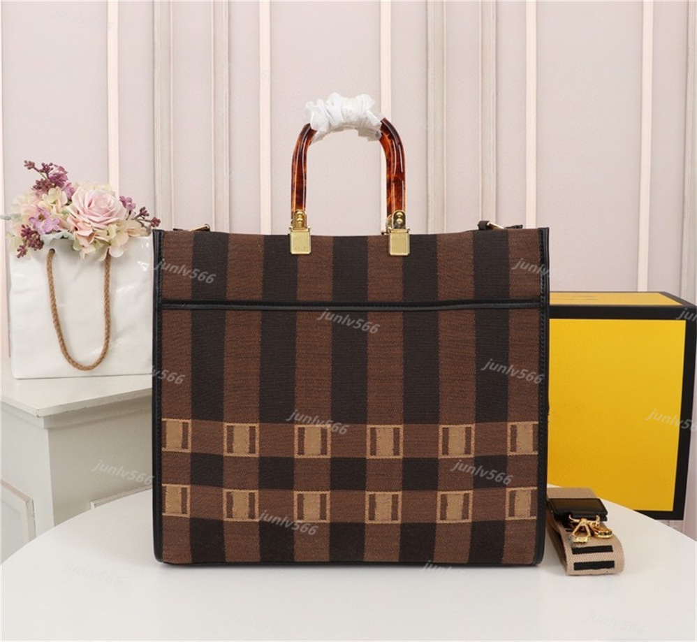 

5A women's handbag handbag shopping bag handbag high quality fashion canvas beach bag luxury designer travel bag, Brown letters