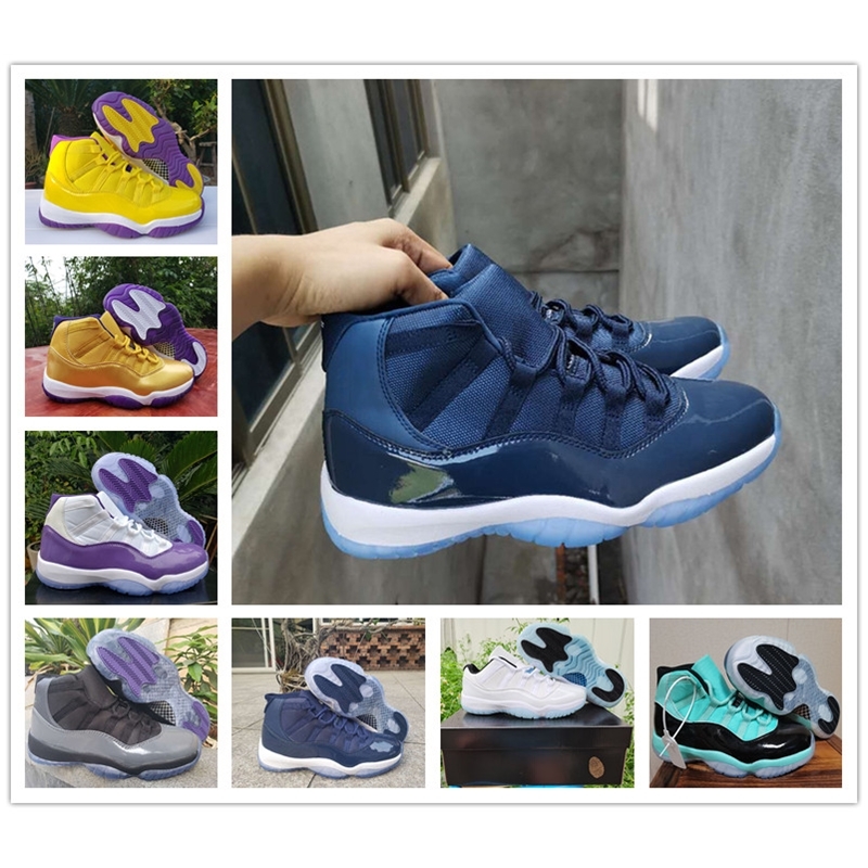 

11 GS Alternate Gamma White Men Athletic Shoes Jumpman 11s Legend Blue Gold Purple Yellow Trainers mens sports Sneaker