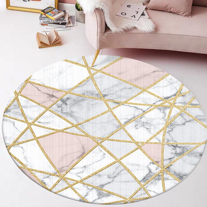 

Carpets Nordic Modern Marble Pattern Round Carpet Living Room Rug Bedroom Beside Girl Decor Home Decoration Drop