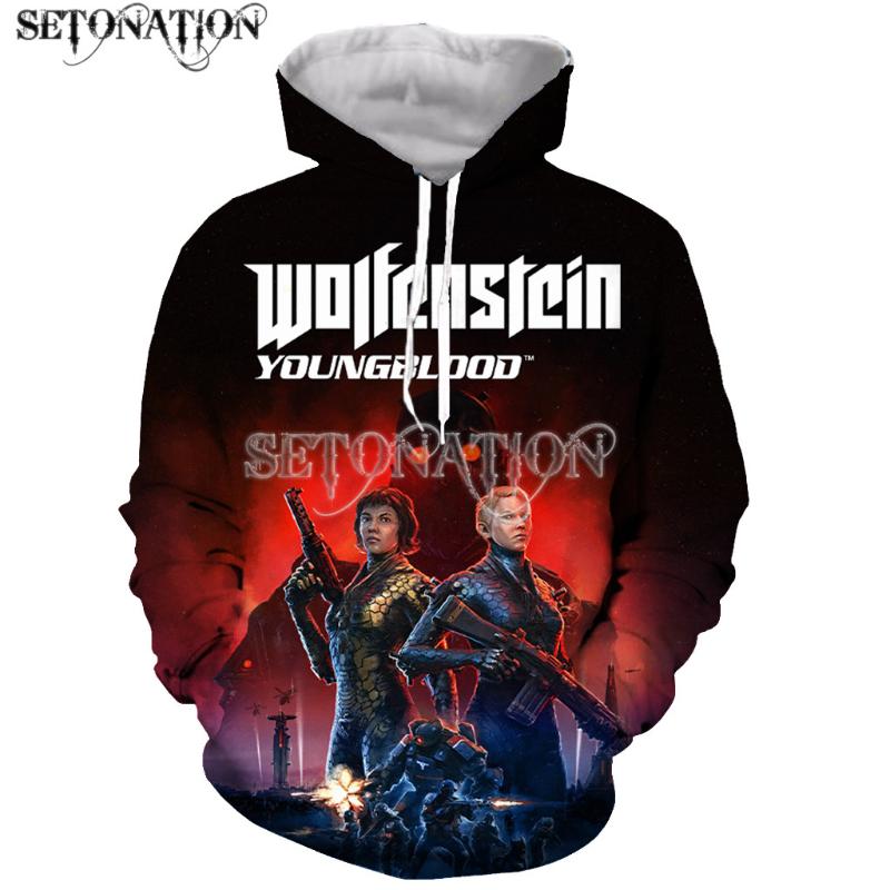 

Men's Hoodies & Sweatshirts Wolfenstein Game High Quality 3D Print Zipper/Hoodies/Sweatshirts/Jacket/Men/women Drop, Black