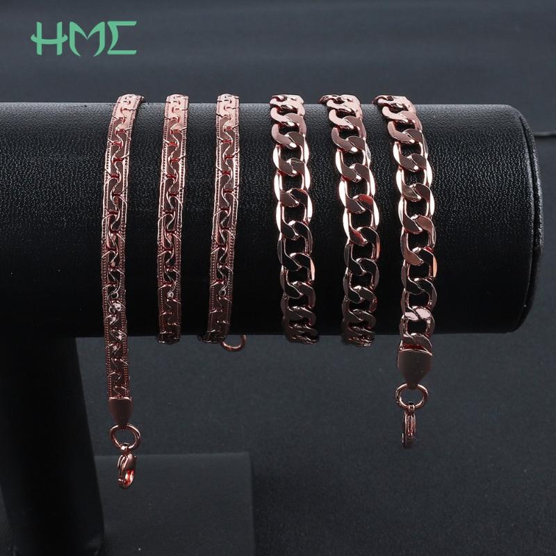 

Chokers Copper Classic Chains Jewelry Fashion Men Women Rose Gold Color Necklace Weaving The Gifts, Golden;silver