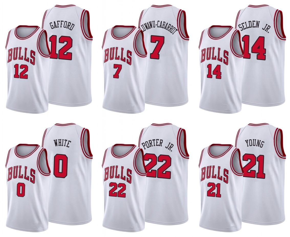 

Chicago Bulls Men Otto Porter Jr. Coby White Daniel Gafford Thaddeus Young Timothe Luwawu-Cabarrot Wayne Selden Jr. Jerseys, Black