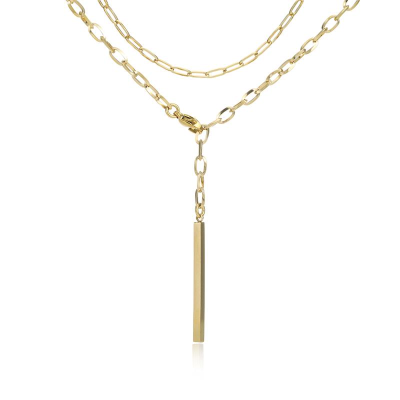 

Pendant Necklaces Stainless Steel Geometry Minimalism Clavicle Chain Double Layer Choker Women Jewelry Trendy Trinket Accessory