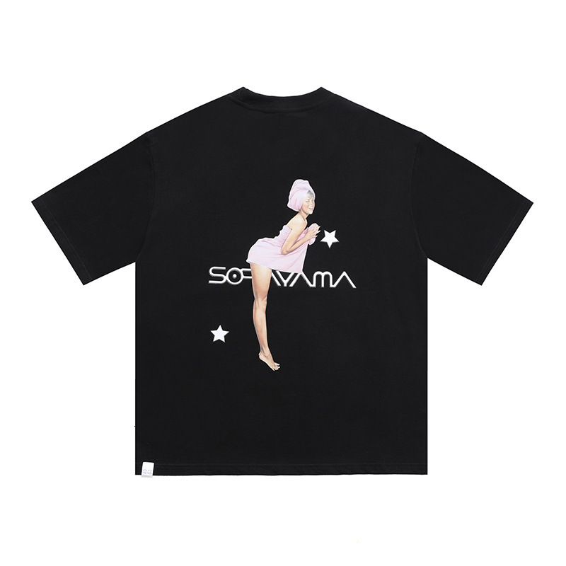 

trendy T-shirt High street Sorayama 2G Casual Short Sleeve Tee, White