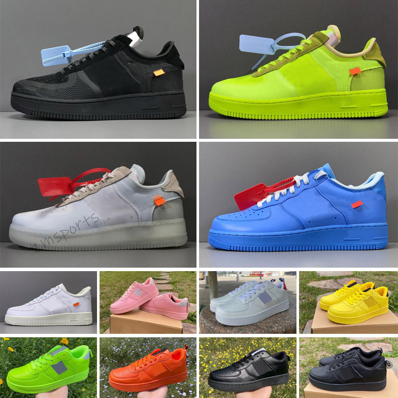 

Top Quality Mesh 1 Mens Womens Casual Shoes One Pure White Black Volt Fly Knit Jogging Sports Mens Trainers Platform Sneakers, Black;brown