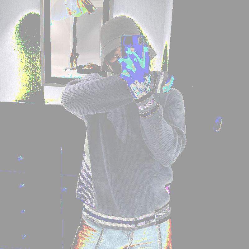 

Men's Sweaters Fashion Winter Sweater Japanese Round Neck Thread, White;black