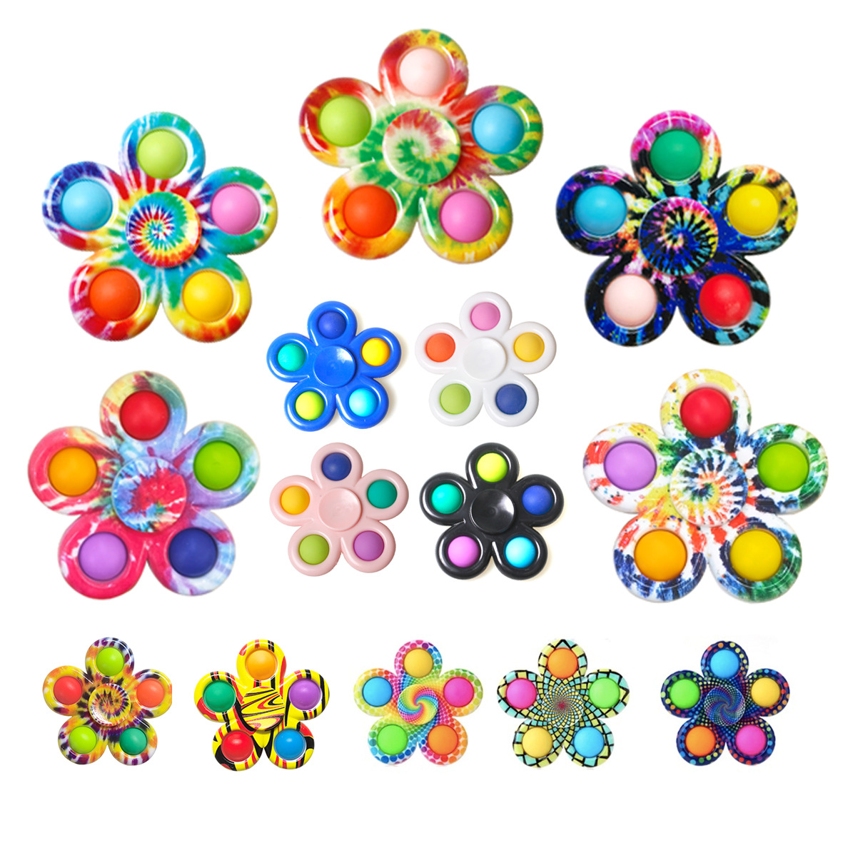 

new Fidget Spinner Pop Toys favor Simple Dimple hand-held pop-up Bubble Flower Board Sensory Fidgets Spinners Children Adult Stress Relief a