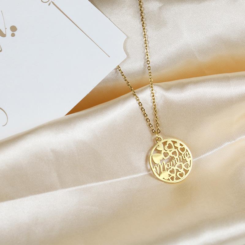 Pendant Necklaces Delicate Letter Mama Necklace Minimal Mom Round Love Mother NecklaceStainless Steel Jewelry Mother&#039;s Day Gifts-image-698090790