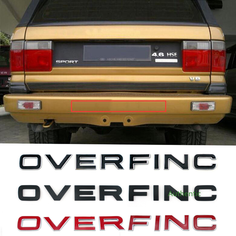 

Letters Emblem Badge for Range Rover OVERFINCH Car Styling Refitting Hood Rear Trunk Lower Bumper Sticker Chrome Black, Colour