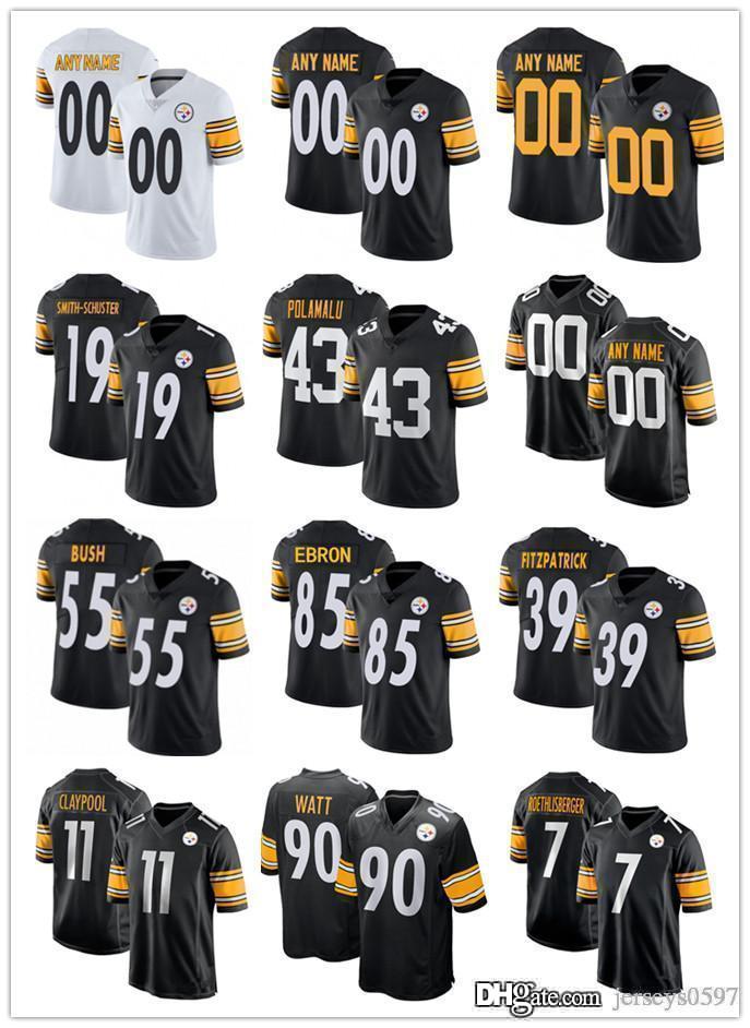 

Custom PittsburghSteelers19 JuJu Smith-Schuster 39 Minkah Fitzpatrick 11 Chase Claypool 22 Najee Harris Football Jerseys, Color