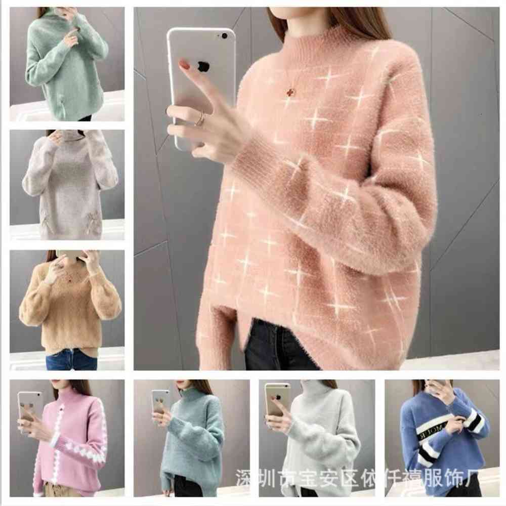 

Autumn and winter thick sweater women' miscellaneous fashion knitted Pullover Sweater, Multi color mix and match
