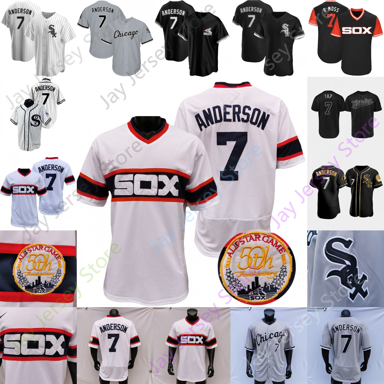 

Tim Anderson Jersey Vintage 1990 Turn Back White Pinstripe Pullover Nickname TA7 Player Weekend Black Golden Size S-3XL Adult Women, White golden
