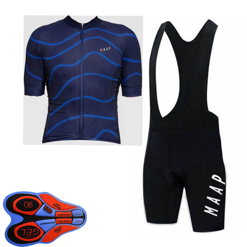 

MAAP Team Bike Cycling Short sleeve Jersey bib Shorts Set 2021 Summer Quick Dry Mens MTB Bicycle Uniform Road Racing Kits Outdoor Sportwear S21043054, Black;red