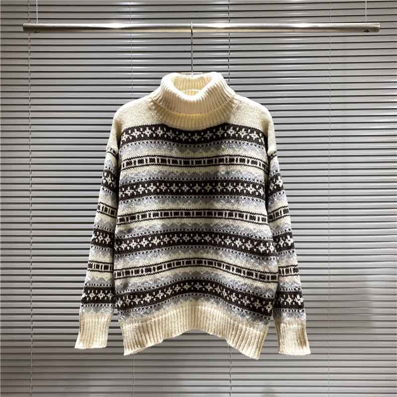 

2021 Brand mens designers sweaters High quality New winter Mens Sweater jacket knitted low neck men sweater, White
