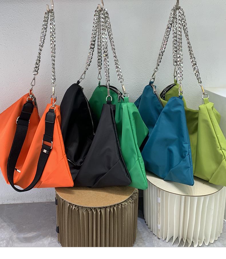 

Evening Bags Solid Color Oxford Cloth Shoulder Women Zipper Underarm Bag Elegant Ladies Shopping Handbags Totes For 2021 Trend, Green